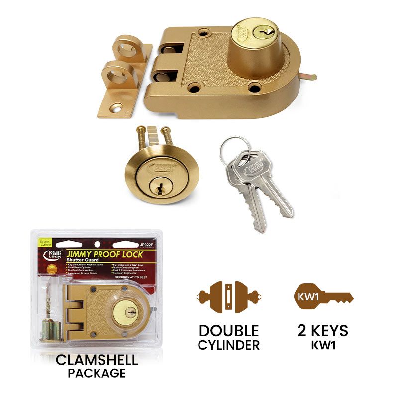 Jimmy Proof Deadbolt Lock-Double Cylinder - Die Cast in Bronze