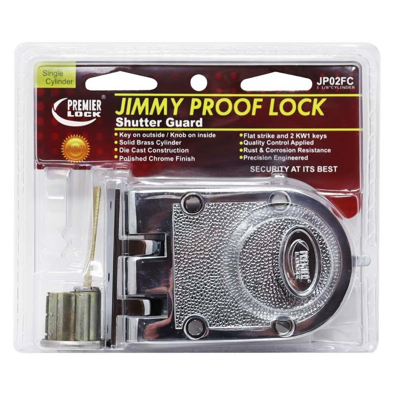 Jimmy Proof Deadbolt Lock -Die Cast in Satin Chrome Finish- 2 KW1