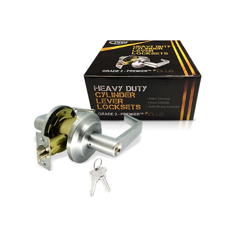 Heavy-Duty Commercial Lever Lockset - Grade 2 - Satin Chrome US26D