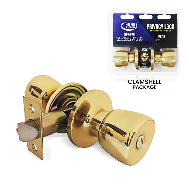 Solid Brass Privacy Door Knob-Tubular - Carded, Wholesale