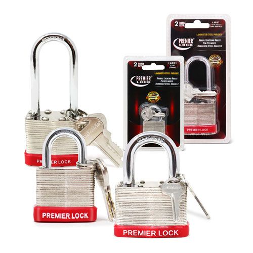 Premier Lock 1-1/2 Laminated Padlocks Fully Black Jacketed LAP02J