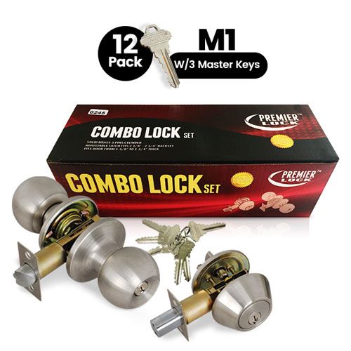 Stainless Steel Entry Door Knob Combo Lock Set with Deadbolt and 6