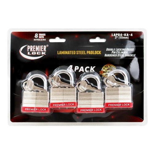 Premier Lock 2-5/8 in. Premier Solid Steel Commercial Gate Keyed Padlock with Long Shackle and 3 Keys, Silver