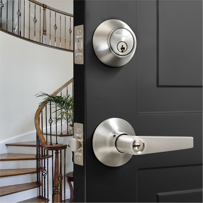 Premier Lock Knobs With Deadbolt Reversible Entry Set