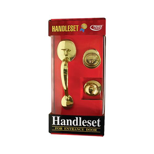 BargainLocks Single Cylinder Keyed Entry Door Knob Set Polished Brass 