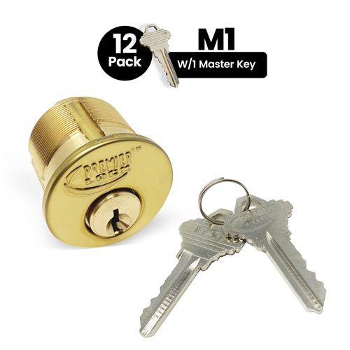 Taylor Brass Mortise Cylinder Rim Door Lock w/ Keys 137 Bar Tail High Security 